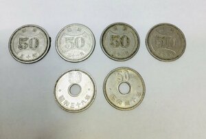 【6枚セット/インボイス登録店/CH】昭和30年から33年各1枚 昭和39年40年各1枚 50円硬貨 菊 穴あり 穴なし 大型硬貨　 IM0219