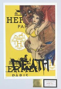 DEATH NYC アートポスター 世界限定100枚 ディズマランド 美女と野獣 ベル プリンセス エルメス ディズニー 現代アート ポップアート 限定
