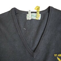 スコットランド製 LYLE&SCOTT ウール100% Vネック やや薄手ニット 黒 レディース 表記サイズ38 M 82928_画像10