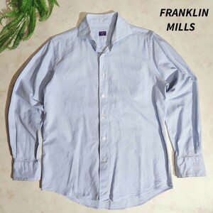 FRANKLIN MILLS ワイドカラー長袖シャツ ライトブルー Mサイズ相当 フランクリンミルズ 82929