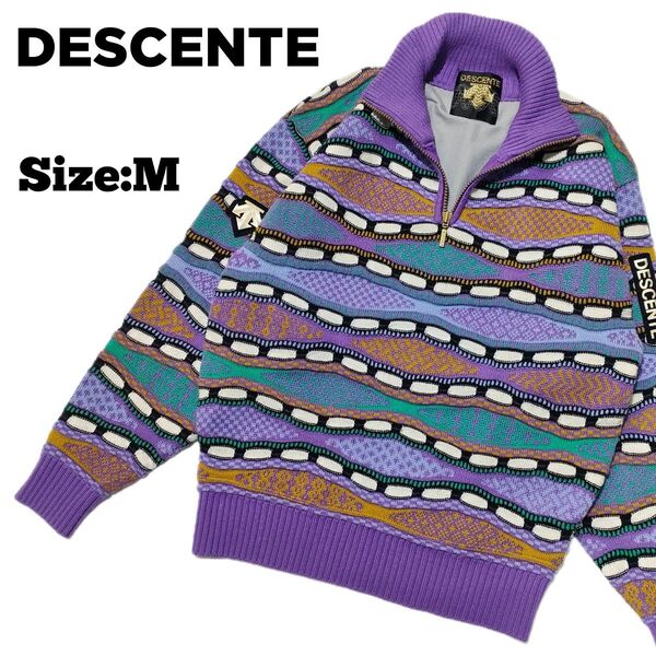 DESCENTE/デサント/ハーフジップニット/Size:M/匿名配送②