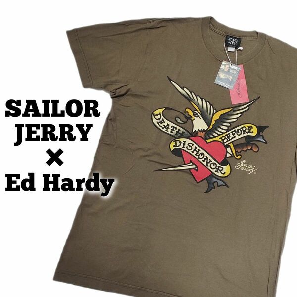 SAILOR JERRY×Ed Hardy/タトゥープリントTシャツ/匿名配送