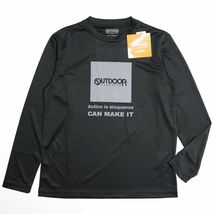 ●送料390円可能商品 アウトドア OUTDOOR 新品 メンズ 快適 長袖 Tシャツ ロンT ロング 黒 XLサイズ [X0360EAC-N9-LL] 一 三 参★QWER★_画像2