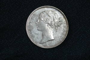 インド　ビクトリアクイーン　１ルピー銀貨　ヤングヘッド　１８４０年　