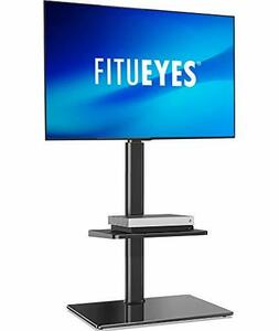 FITUEYES テレビスタンド 32～60インチ対応 棚付き 壁寄せテレビスタンド 高さ調節可能 ラック回転可能 ブラック TT206001G