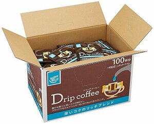 [Amazonブランド] Happy Belly ドリップコーヒー 深いコクのリッチブレンド ダークロースト 100個 UCC製