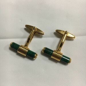 極美品 希少 レア dunhill ダンヒル カフス ゴールド グリーン アクセサリー