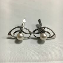 手入れ済み 希少 レア MIKIMOTO ミキモトパール カフス シルバー アクセサリー_画像9