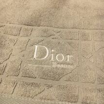 新品未使用 Christior Dior バスタオル クリスチャン ディオール グレー 刺繍ロゴ コットン100% 箱付き_画像3