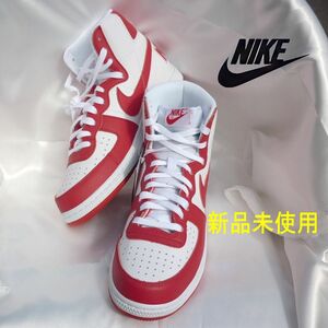 新品未使用◆27cmナイキ ターミネーターハイ NIKE TERMINATOR/白赤メンズスニーカー/箱なし