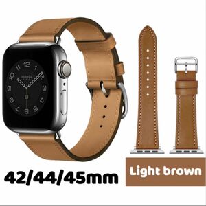 Apple Watch バンド 合皮 42/44/45mm　ライトブラウン