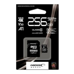 microSDXC256GBメモリーカード（HI-DISC）HDMCSDX256GCL10V30【1円スタート出品・新品・送料無料】