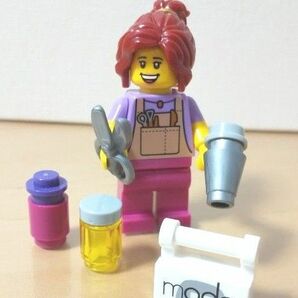 レゴ 美容師さん(G)☆【LEGO正規品使用・アレンジミニフィグ】フィグ新品☆ ハサミ ドライヤー バッグ ポニーテール