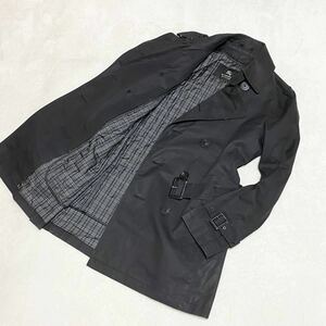 1円〜　231025　BURBERRY BLACK LABEL　バーバリーブラックレーベル　トレンチコート　ブラック　サイズM　ライナー付き