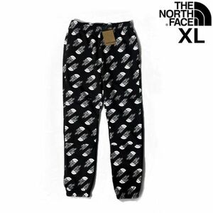 1円～!売切!【正規新品】THE NORTH FACE◆PRINTED HALF DOME UX PANT ジョガーパンツ US限定 総柄ロゴ 3Ｄ 裏起毛(XL)黒 総柄 190110-38-c