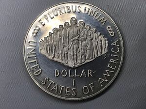 銀貨　アメリカ　憲法制定200周年　記念銀貨　1ドル　1987年　直径約38.1ｍｍ　厚さ約2.8ｍｍ　重さ約26.76g　大型銀貨　プルーフ
