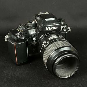 未確認ジャンク Nikon F4 AF MICRO NIKKOR 105mm 1:2.8 ニコン フィルムカメラ ボディ レンズ ニッコール■兵庫県姫路市発 G3
