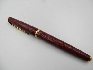 15589a PLATINUM プラチナ 万年筆 ボルドーレザー×ゴールド ペン先14K 585 文房具 筆記用具