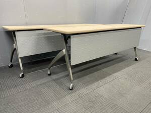 * tube 3096* our company flight correspondence region equipped *uchida made * curtain board attaching meeting mi-tings tuck folding table 2 pcs outlet attaching width 1800mm* tabletop maple series 