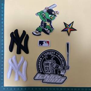 刺繍アイロンワッペン　ヤンキース　イチロー選手ワッペン　アメリカ　野球　人気セット