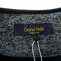 新品 ニコル 秋冬 裏起毛 ニット ノーカラー ジャケット 48(L) 灰黒 【J50060】 Grand PARK NICOLE メンズ ブルゾン ファー カーディガン_画像10