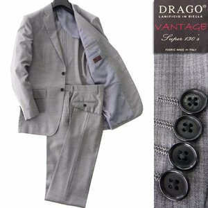 新品 ルシック イタリア生地 DRAGO VANTAGE Super130'S ウール スーツ Y7(細身XL) 灰 【DG13211_C】 Le Chic 春夏 メンズ ビジネス