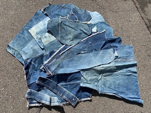 ヴィンテージ　リーバイス　70505 袖ハギレセット　大量　LEE 101J VINTAGE LEVIS　506XX 507XX リペア用に