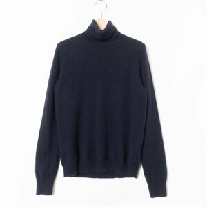 UNIQLO ユニクロ カシミヤ100% タートルネックセーター ニット 長袖 トップス 無地 L ウール ネイビー 紺 綺麗め カジュアル シンプル