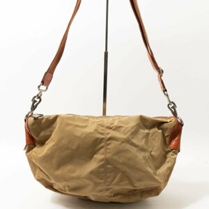 Orobianco オロビアンコ ショルダーバッグ ベージュ ブラウン 茶系 ナイロン レザー メンズ 斜め掛け シンプル 無地 カジュアル bag 鞄
