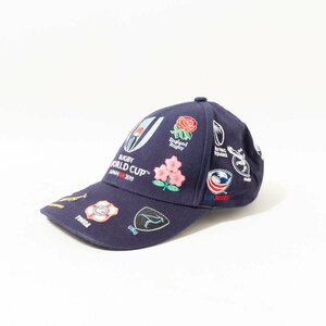 【1円スタート】RUGBY WORLD CUP JAPAN2019 ラグビー ワールドカップ2019 公認デザインキャップ ネイビー 綿100% 58cm ユニセックス 帽子