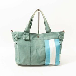 【1円スタート】Double Loop ダブルループ トートバッグ グリーン ブルー ホワイト キャンバス ユニセックス 男女兼用 カジュアル bag 鞄