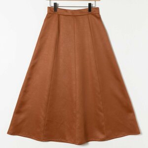 trois Toro wa lady's woman woman leather manner skirt long skirt flair skirt Camel 2 L size embossment casual put on turning 