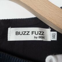 BUZZFUZZ Bebe バズファズべべ 子供服 キッズ 女の子 ノーカラーフリルワンピース 140cm 綿 フォーマル ネイビー 紺 長袖 入学式 卒園式_画像2