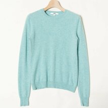 UNIQLO ユニクロ カシミヤ100％ クルーネック長袖セーター ニット トップス 定番 ベーシック シンプル 秋冬 ライトブルー 水色 S 無地_画像1