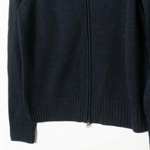 RALPH LAUREN ジップアップニット トップス ラルフローレン ダークネイビー シンプル カジュアル 無地 着まわし ウール100% 毛 秋冬 5F_画像3