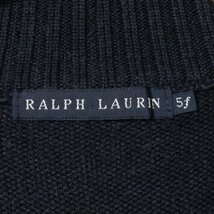 RALPH LAUREN ジップアップニット トップス ラルフローレン ダークネイビー シンプル カジュアル 無地 着まわし ウール100% 毛 秋冬 5F_画像6