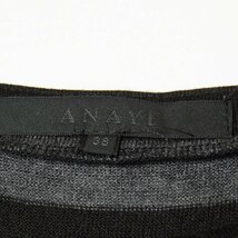 【1円スタート】ANAYI アナイ 膝丈ニットワンピース 七分袖 アクリルウール フェミニン 大人きれいめ シック 黒 ブラック 38 秋冬 日本製_画像5