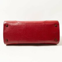 Max Mara マックスマラ トートバッグ レッド 赤 ゴールド レザー 本革 レディース 手さげ スクエア シンプル 無地 きれいめ bag 鞄 カバン_画像5