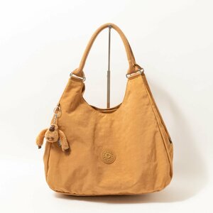 KIPLING キプリング チャーム付き ラウンド トートバッグ キャメルベージュ ブラウン 茶 肩掛け Bag カバン カジュアル レディース 婦人