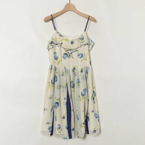 Peyton Place Paton Place Flower Pattern Camosole One Piece Mini Длина шифона M Размер Полиэстер 100% Элегантность слоновой кости элегантность