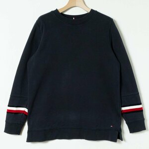 Tommy Hilfiger トミー ヒルフィガー リブトレーナー スウェット ネイビー S レディース コットン 綿 ゆったり ロゴ刺繍 カジュアル 定番