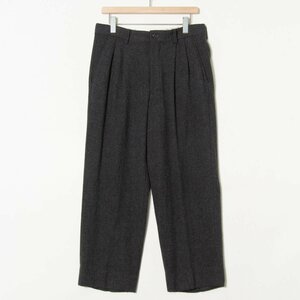 【1円スタート】ISSEY MIYAKE MEN イッセイミヤケ ツータックパンツ テーパード ボトムス ウール69％ 厚地 グレー 灰色 秋冬 L 無地 日本製