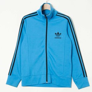 adidas アディダス サイズOT ジャージ トラックジャケット ハイネック ジップアップ 水色/スカイブルー コットン混 ユニセックス 古着 通年