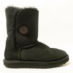 UGG Australia アグ オーストラリア BAILEY BUTTON 2 ベイリーボタン ムートンブーツ ブラック 黒 25cm スエード ボア レディース シューズ