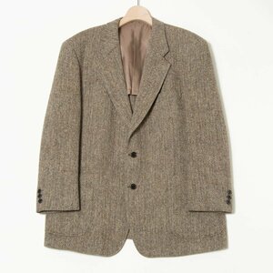 Nicola Gabriele ニコラガブリエル Harris Tweed ハリスツイード テーラードジャケット シングル 茶色/ブラウン系 メンズ 古着 紳士