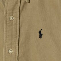 RALPH LAUREN ラルフローレン キッズ 子供服 コーデュロイ ボタンダウンシャツ 140 ベージュ ホースマーク シンプル ナイガイ 秋 冬_画像5