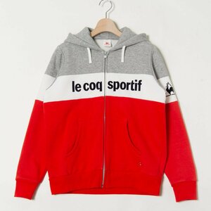 le coq sportif ルコックスポルティフ ジップアップ パーカー フーディー レッド 赤 M レディース 婦人 女性 裏起毛 カジュアル アウトドア