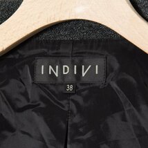 INDIVI インディヴィ イージー 1ボタン テーラードジャケット 薄手 グレー 灰色 レディース 婦人 女性 38 カジュアル 大人 シンプル 綺麗め_画像6