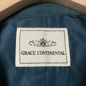 GRACE CONTINENTAL グレースコンチネンタル ゴートレザー ジャケット 上着 ジップアップ 36 ヤギ革 本革 皮革 ブルー系 綺麗め カジュアルの画像2