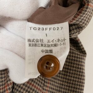 TSUMORI CHISATO ツモリチサト キュロットパンツ チェック柄 ハーフパンツ 半ズボン ブラウン 1 パッチ 綿 ウール 合成皮革 ひざ丈 探偵風の画像3